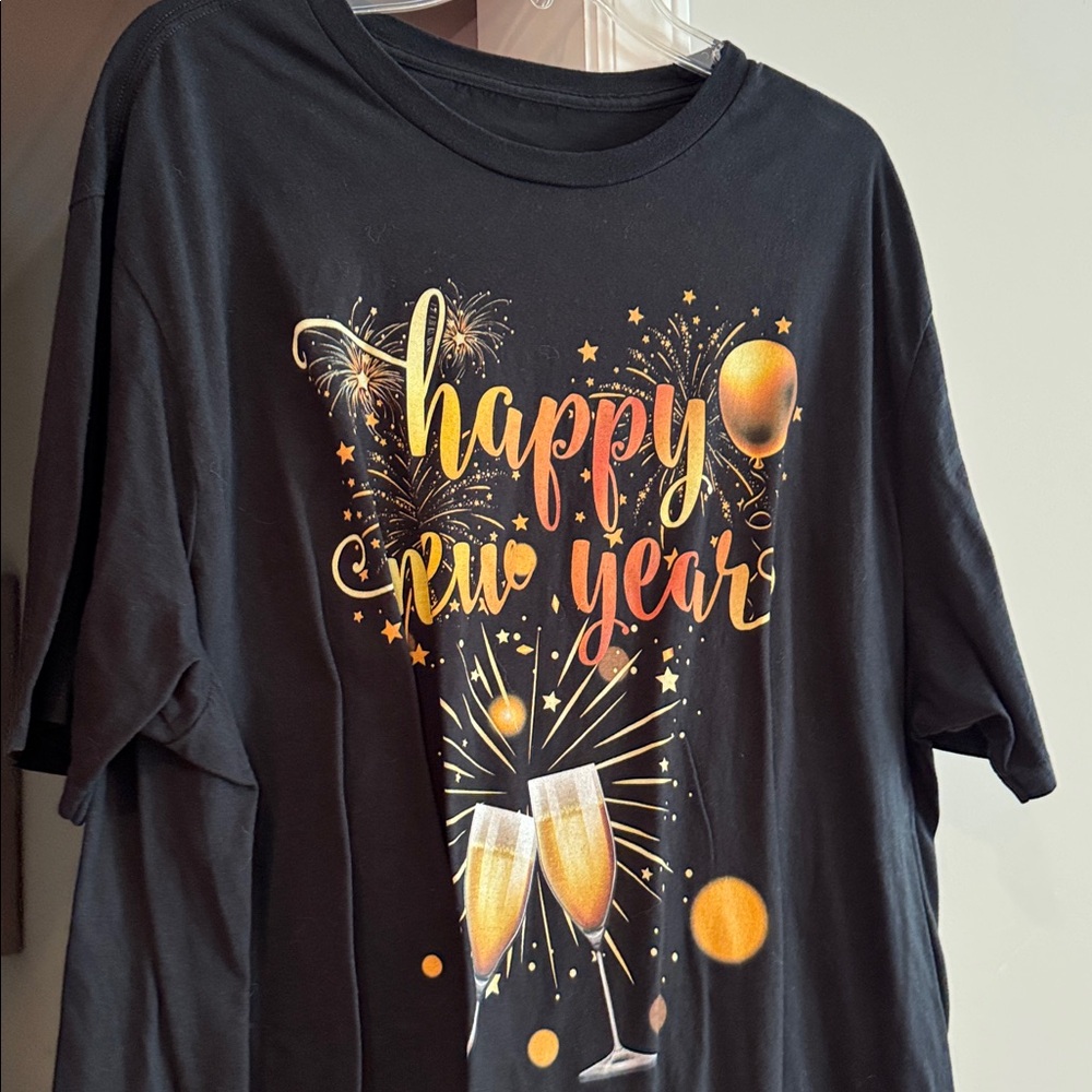 Happy New Year T-Shirt In Black